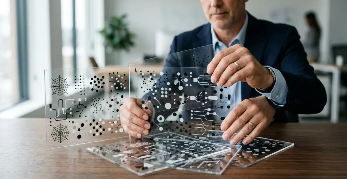 Executive analyzing strategic data visualizations to make informed business decisions