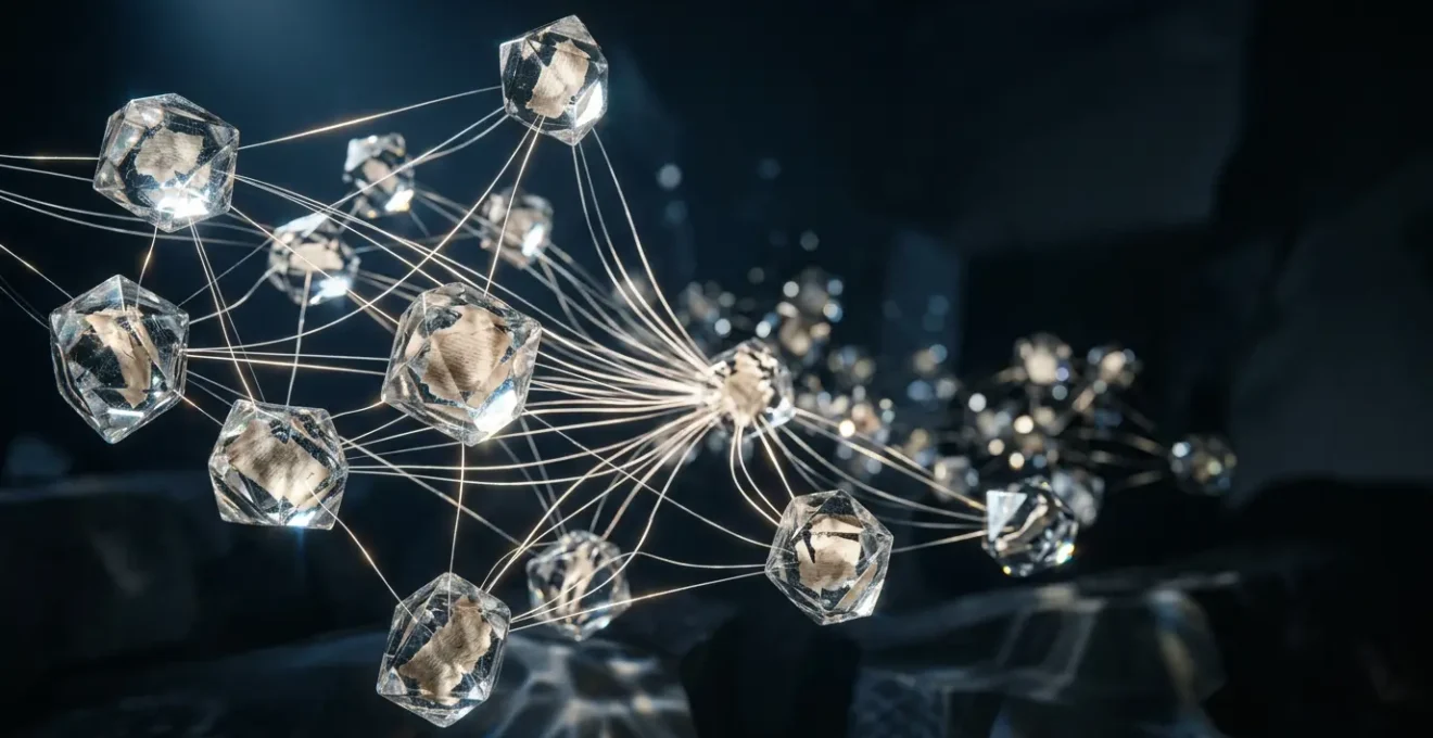 Conceptual representation of decentralized ledger technology ensuring immutable record keeping