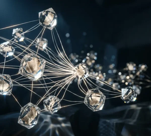 Conceptual representation of decentralized ledger technology ensuring immutable record keeping