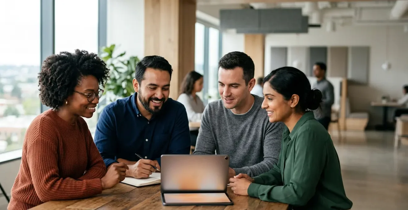 Professional training environment showcasing employee engagement through technology-enhanced learning