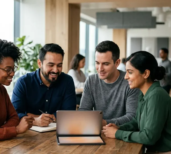 Professional training environment showcasing employee engagement through technology-enhanced learning