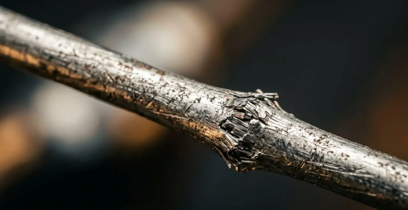 Extreme close-up of materials under stress representing system performance at critical threshold