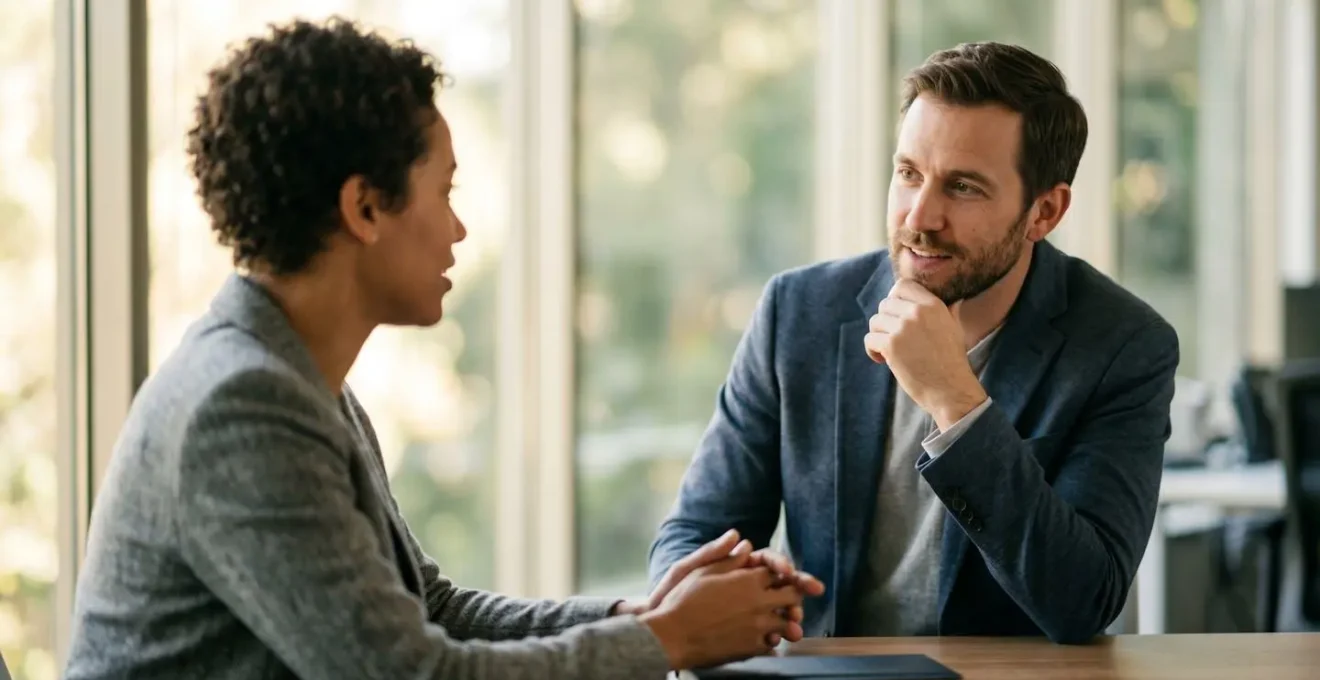 Professional interview scenario highlighting skill validation through certification discussion