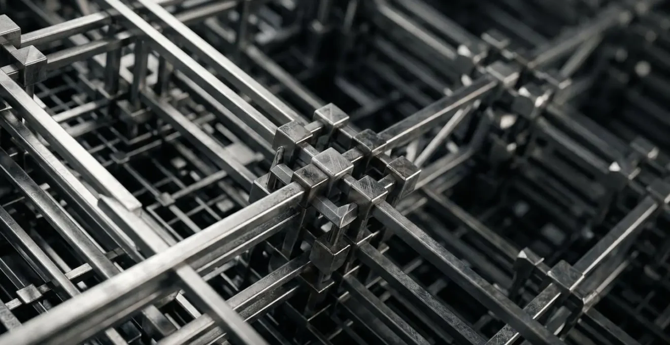 Close-up macro visualization of data indexing structure with geometric precision